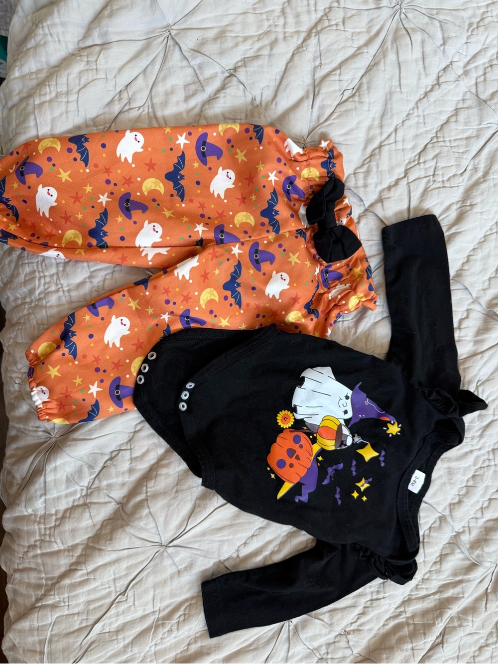 Halloween Baby Romper and Pants Set - Orange & Black